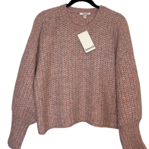 Splendid Piper Chunky Pink (Candy Marl) Knit Sweater – Size M NEW - Picture 1 of 14
